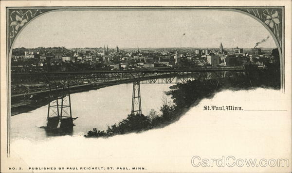 Bridge with City in the Background St. Paul Minnesota