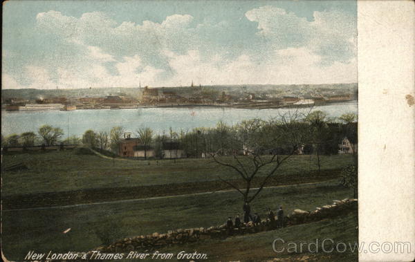 New London & Thames River from Groton Connecticut