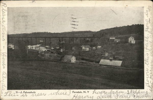 View of Houses and Town Ferndale New York