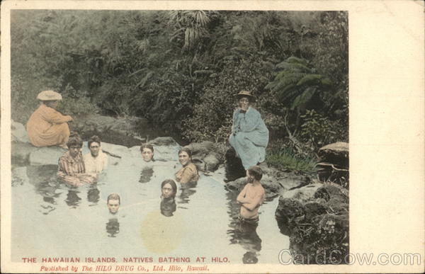 Natives Bathing at Hilo Hawaii