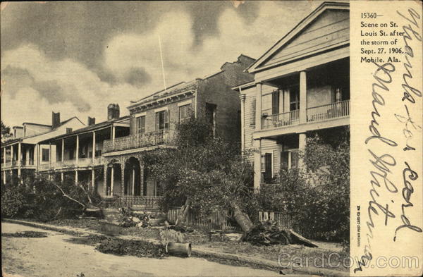 Scene on St. Louis Street After the Storm of Sept. 27, 1906 Mobile Alabama