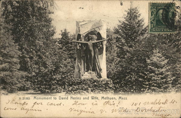 Monument to David Nerins and Wife Methuen Massachusetts