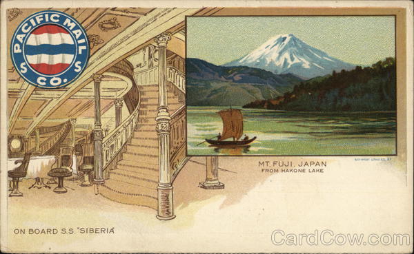 Mt. Fuji, Japan from Hakone Lake - On Board S. S. Siberia, Pacific Mail Co.