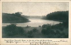 North River, at the Site of the Old Block House Norwell, MA Postcard Postcard Postcard