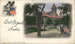 Close of Service, Camp Meeting Scene Postcard