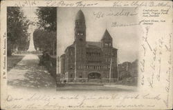 2 Photos: Confederate Monument, Travis Park and Court House Postcard