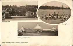Humboldt Park, Wading Pool and South Park Conservatory Postcard
