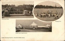 Humboldt Park, Wading Pool and South Park Conservatory Buffalo, NY Postcard Postcard Postcard