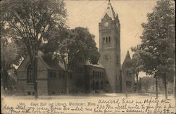 Town Hall and Library Postcard