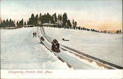 Tobogganing, Franklin Field Massachusetts Postcard Postcard Postcard