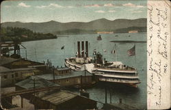 Day Line Steamer " New York" Leaving Hudson Postcard