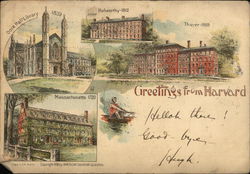 Greetings from Harvard Cambridge, MA Postcard Postcard Postcard