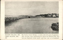 Bailey Island & Orrs Island Bridge Maine Postcard Postcard Postcard