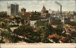 View Southwest From Courthouse Milwaukee, WI Postcard Postcard Postcard