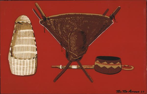 Straw Cradle, Carrier and Decorative Basket Native Americana