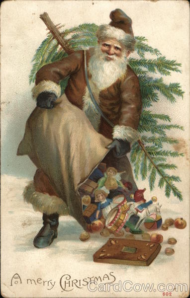 Santa Pouring Toys out of Large Sack Santa Claus