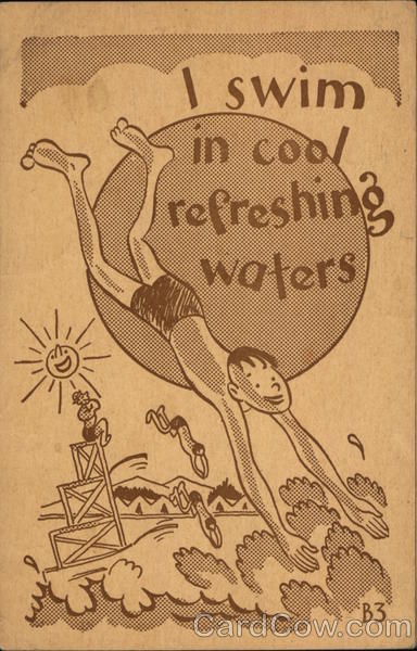 Young Man Diving Into Water Camptoons Boy Scouts