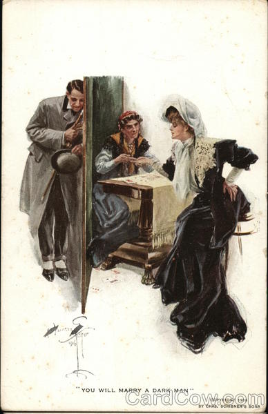 Fortune Teller: You will marry a dark man Harrison Fisher