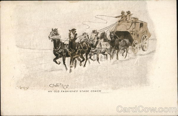 An Old Fashioned Stage Coach Charles M. Russell Horse-Drawn