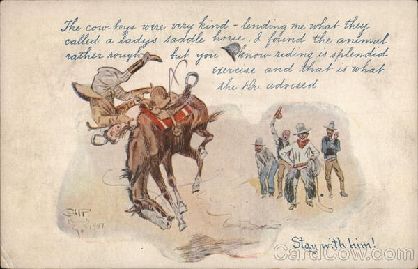 Rodeo cartoon Charles M. Russell Rodeos