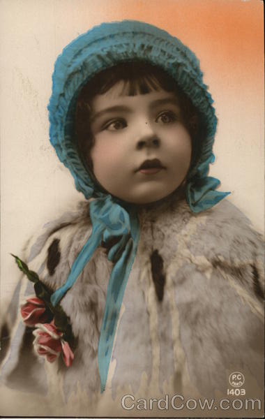 A Little Girl with a Blue Bonnet Children