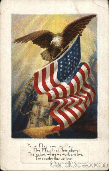 Eagle Holding an American Flag Patriotic