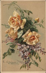 Yellow Rose Bouquet C. Klein Postcard Postcard Postcard