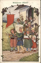 Gesegnete Ostern With Children Postcard Postcard Postcard