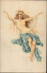 Long-Haired Blond Woman Fantasy Postcard