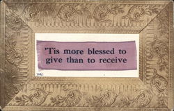 'Tis more blessed to give than to receive. Postcard Postcard Postcard