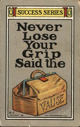 Never Lose Your Grip Said the Valise Postcard