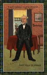 Man in Suit Standing in a Room Postcard