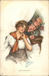 Anticipation Women Postcard Postcard Postcard