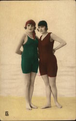 Art Deco Ladies in Swimsuits Women Postcard Postcard Postcard