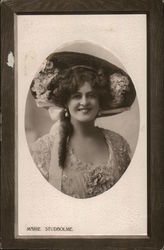 A Pretty Woman in Flower Hat Women Postcard Postcard Postcard