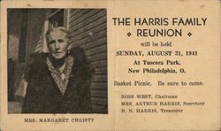 The Harris Family Reunion - Mrs. Margaret Christy New Philadelphia, OH Postcard Postcard Postcard