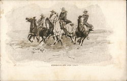 Cowboys Off For Town Cowboy Western Postcard Postcard Postcard