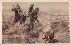 Wound Up Cowboy Western Postcard Postcard Postcard