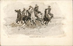 Cowboys Off For Town Cowboy Western Postcard Postcard Postcard