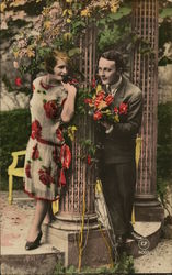 Flirtatious Couple Postcard