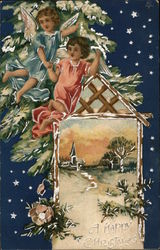 A Happy Christmas Angels Postcard Postcard Postcard