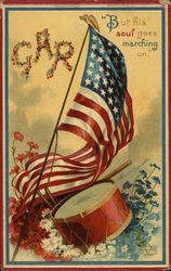 "But his soul goes marching on" Postcard