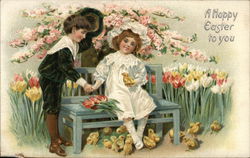 A Happy Easter to You With Children Postcard Postcard Postcard