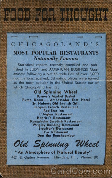 Old Spinning Wheel Hinsdale Illinois