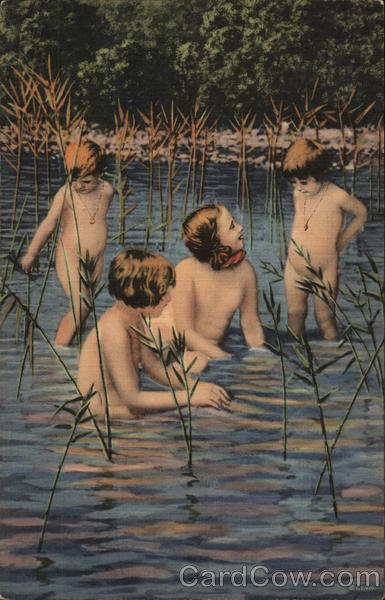 Nude Children in Water