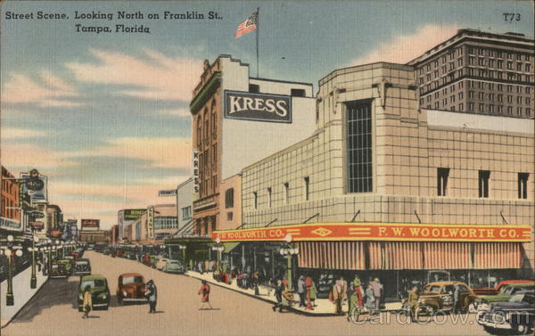 Street Scene, Looking North on Franklin St. Tampa Florida