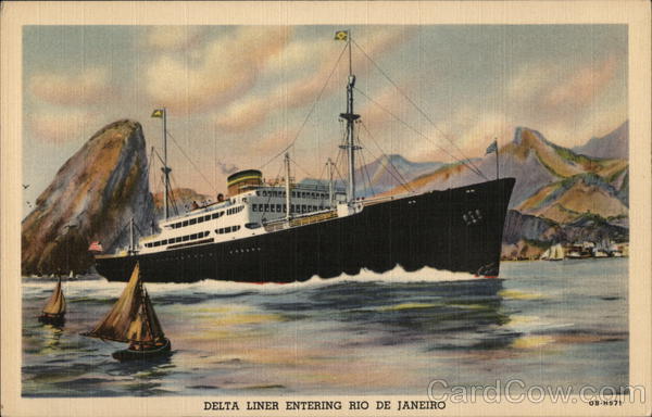 Delta Liner Entering Rio de Janiero Boats, Ships