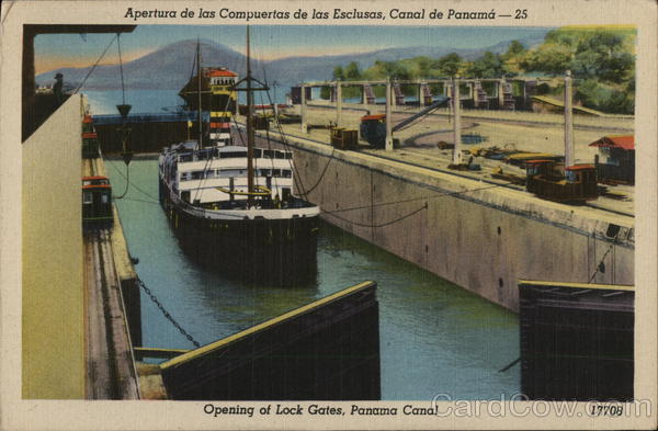 Opening of Lock Gates, Panama Canal