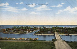 Bird's Eye View of the Water Balboa Island, CA Postcard Postcard Postcard