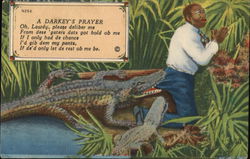 A Darkey's Prayer Black Americana Postcard Postcard Postcard